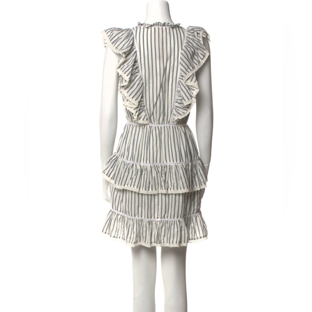 Loveshack Fancy Flutter Sleeve Button Down Stripe… - image 3